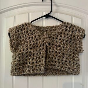 Handmade Crochet Tan Vest